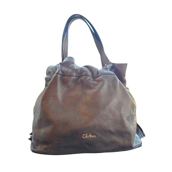 Cole Haan double tassel limited edition bronze metallic bucket bag EUC - Picture 3 of 14